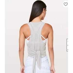 Lululemon Spirited Sissone Tank Tie Back Grey LW1AZTS Workout Running Hiking